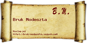 Bruk Modeszta névjegykártya
